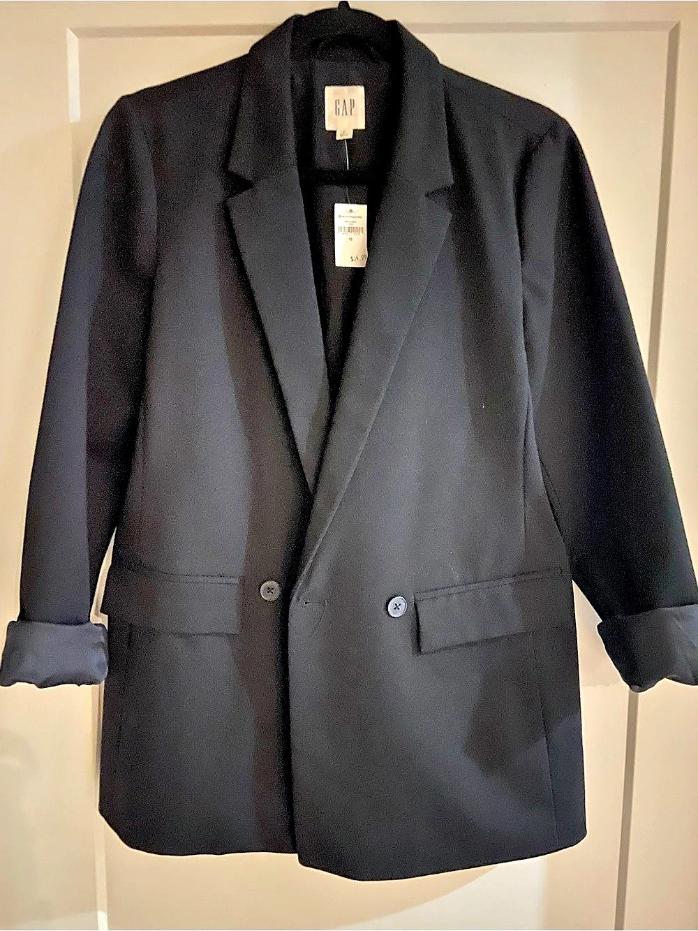 Gap Double-Breasted Blazer Black Size Medium